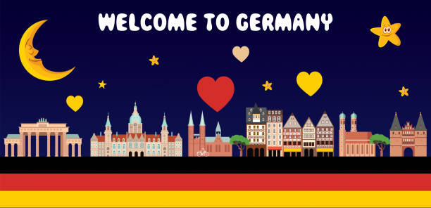 herzlich willkommen in deutschland - dortmund stock-grafiken, -clipart, -cartoons und -symbole