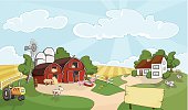 cute rural landscape - high detail vector 