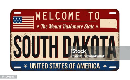 istock Welcome to South Dakota vintage rusty license plate 1410913577