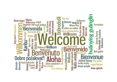 Welcome Word Tag Cloud in many languages