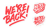 istock We're back . Vector lettering banners set. 1312575456