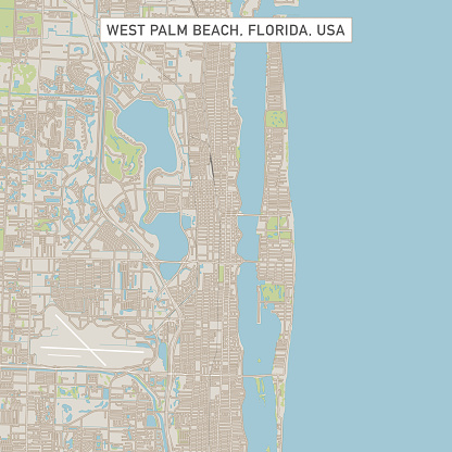 West Palm Beach Florida US City Street Map