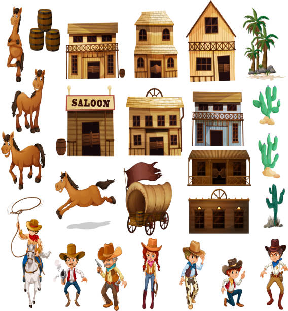bildbanksillustrationer, clip art samt tecknat material och ikoner med western cowboys - desert cowgirl