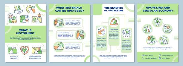 illustrazioni stock, clip art, cartoni animati e icone di tendenza di che cos'è il modello di brochure di upcycling - upcycling