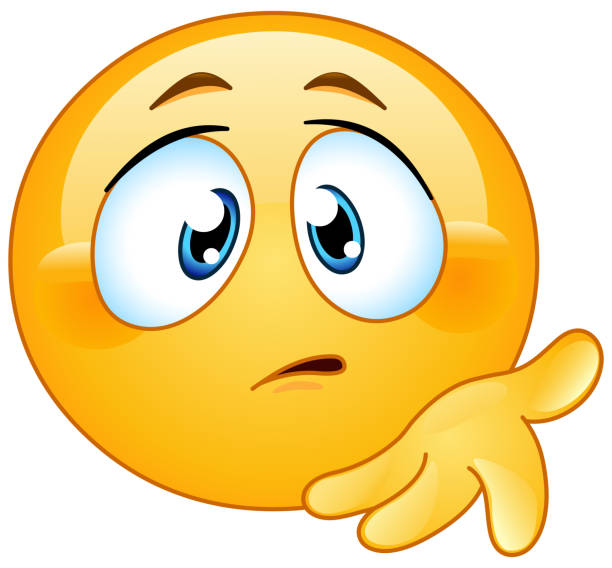 What is wrong emoticon Confused emoji emoticon holds out his hand with his palm turned upwards and making a gesture of what is or did wrong, I didn’t get it, huh questioning face stock illustrations