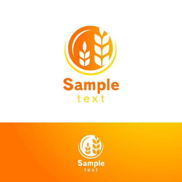 Wheat logo design template, silhouette grain vector Wheat logo design template, silhouette grain vector pasta silhouettes stock illustrations