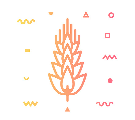 Wheats Line Style Icon Design