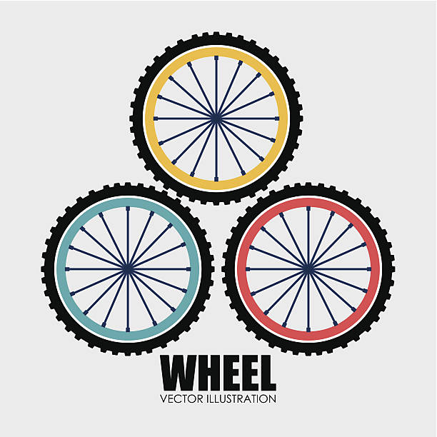 колесо дизайн - двухколёсный велосипед stock illustrations