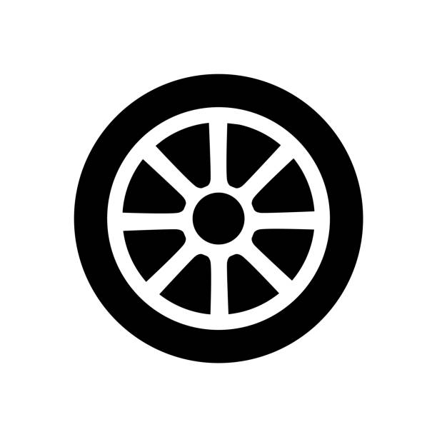 bildbanksillustrationer, clip art samt tecknat material och ikoner med hjuldiskar ikon, logotyp isolerad på vit bakgrund - köpa däck