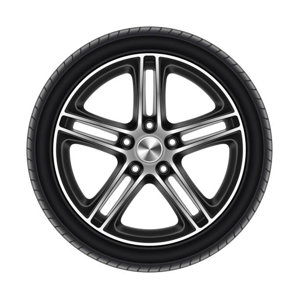 ilustrações, clipart, desenhos animados e ícones de roda do carro isolada no pneu branco ou do automóvel - serviço de bordo