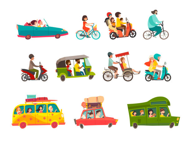 Wheel of the world vector illustration Wheel of the world vector illustration. Vehicle, transport iIsolated collection on white background adult tricycle stock illustrations