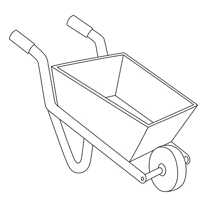 Wheelbarrow Coloring Page for Kids