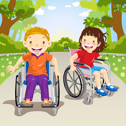 Wheelchair Child Cruising Around the Park