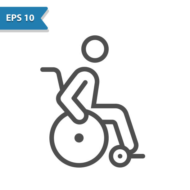 Wheelchair Icon Professional, pixel perfect icon optimized for both large and small resolutions. EPS 10 format. 12x size for preview. wheelchair stock illustrations