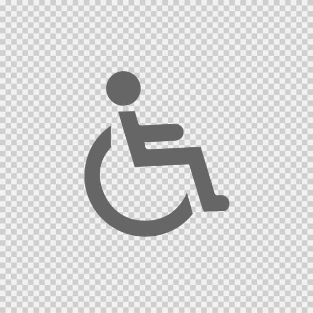 illustrations, cliparts, dessins animés et icônes de icône de vecteur de fauteuil roulant eps 10. illustration isolée simple. - handicap