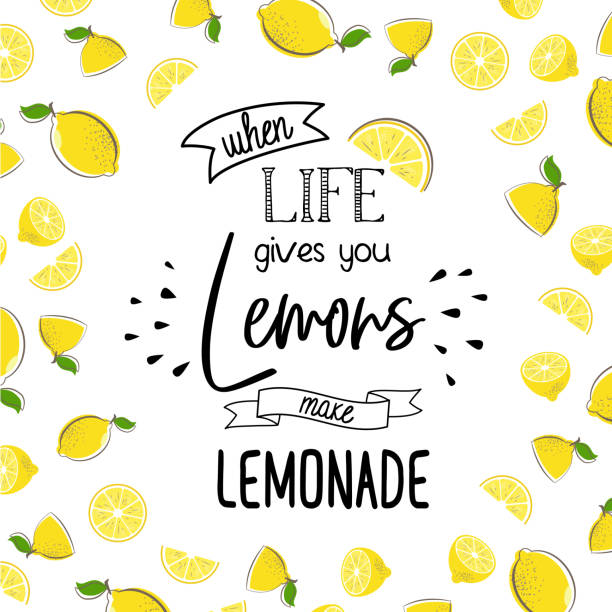 bildbanksillustrationer, clip art samt tecknat material och ikoner med när livet ger dig citron gör lemonad - lemon