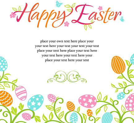 Whimsical Easter Egg Floral Frame