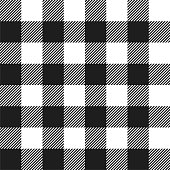 Classic style white and black buffalo check flannel plaid seamless pattern