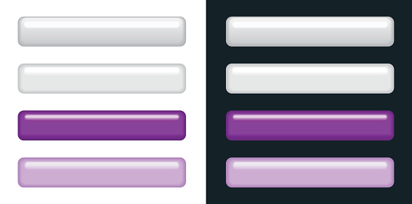 White and purple glossy vektor push buttons