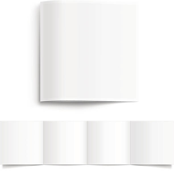 White Blank Booklet Vector white blank booklet. The square shape of the booklet. brochure clipart stock illustrations