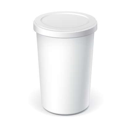 White blank plastic container