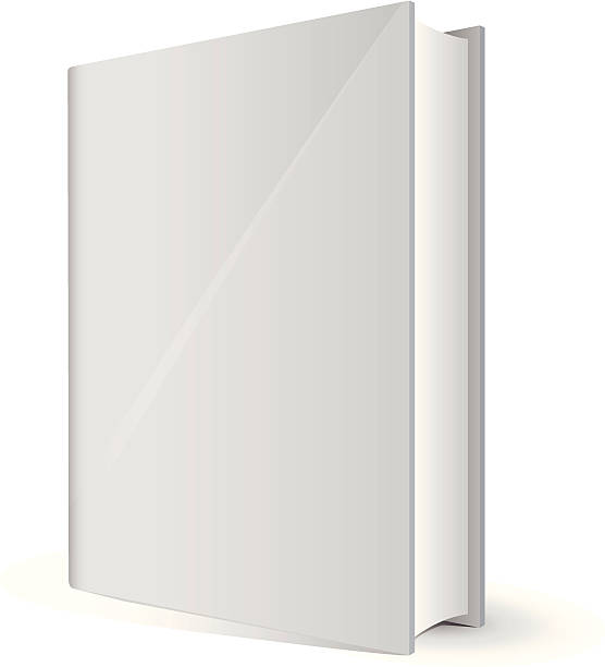 White book with blank front cover vector art illustration
