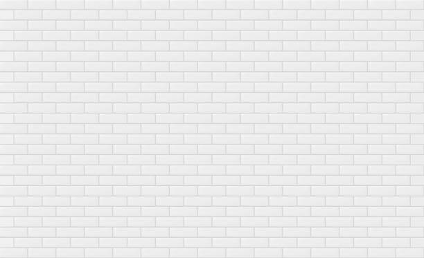 ilustrações de stock, clip art, desenhos animados e ícones de white brick wall texture for text or background. vector illustration - mosaico