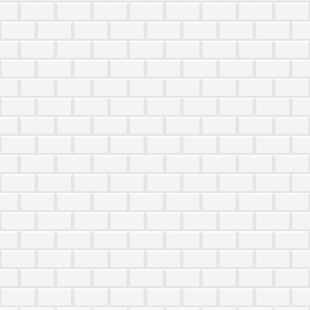 White ceramic brick wall White ceramic brick wall. Vector illustration. Background kitchen backgrounds stock illustrations