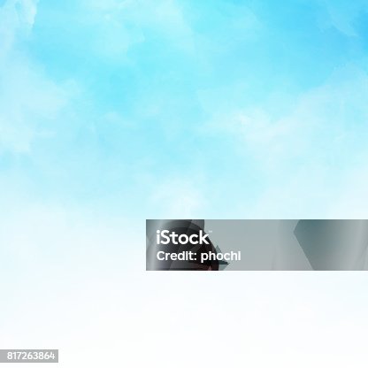istock White cloud detail in blue sky vector illustration background copy space 817263864