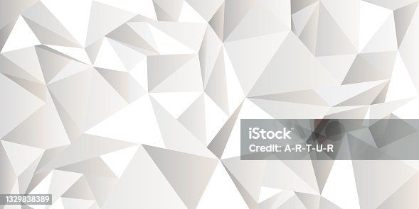 istock White crumpled abstract background, Low Poly style 1329838389