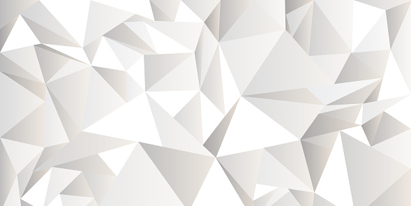 White crumpled abstract background, Low Poly style