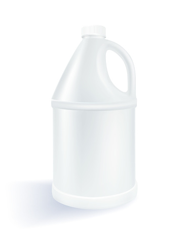White cylindrical plastic gallon