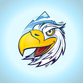 istock White eagle logo portrait against mountains 1358036303