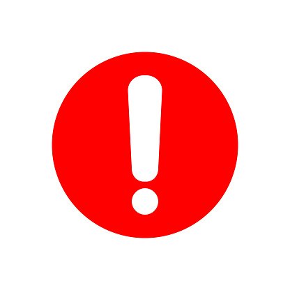 White Exclamation Mark Symbol On Red Circle Caution Icon Isolated On White  Stock Illustration - Download Image Now - iStock