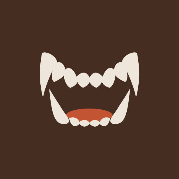 White Fang icon isolated on neutral background. White Fang teeth icon isolated on neutral background. Book Vector art. vampire stock illustrations