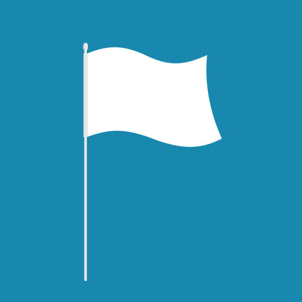 分離された白い旗。敗北の象徴。ベクトル図 - 白旗点のイラスト素材／クリップアート素材／マンガ素材／アイコン素材