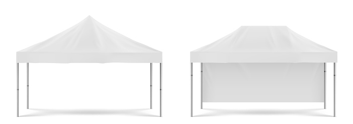 White folding promotion tent, outdoor marquee