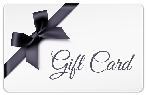 White Gift Card with Black Bow