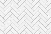 istock White herringbone metro tile wall texture. Kitchen or bathroom decoration seamless pattern. Stone or ceramic brick background. Vector flat illustration 1367742521