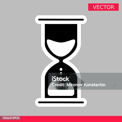 istock White hourglass loading clock cursor icon sign graphic element flat style design vector illustration. 1356313925