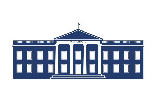 ilustraciones, imágenes clip art, dibujos animados e iconos de stock de edificio federal de la casa blanca logo ilustración - white house