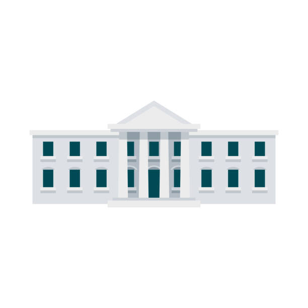White House Icon on Transparent Background A flat design USA icon on a transparent background (can be placed onto any colored background). File is built in the CMYK color space for optimal printing. Color swatches are global so it’s easy to change colors across the document. No transparencies, blends or gradients used. white house stock illustrations