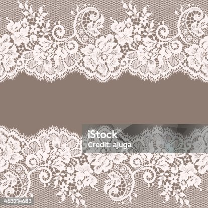 istock White Lace. Greeting Card. Gray Background. 463214683