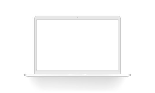 White laptop mock up isolated