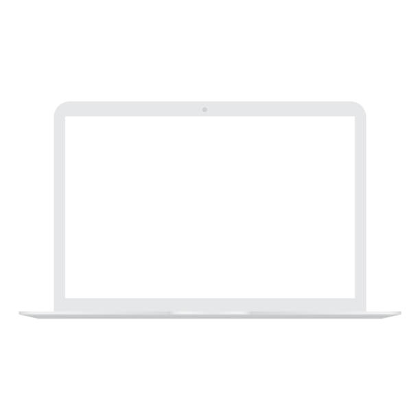 White Laptop with white screen mock up. Vector. White Laptop with white screen mock up. Vector laptop borders stock illustrations