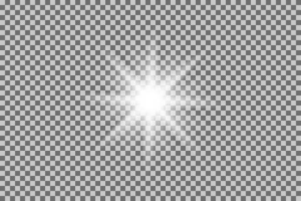 эффект белого света. png блеск свечение изолированы на tranaparent фоне. вектор - блестящий stock illustrations