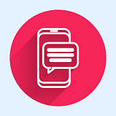 white-line-new-chat-messages-notification-on-phone-icon-isolated-with-vector-id1271392064