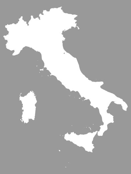 illustrazioni stock, clip art, cartoni animati e icone di tendenza di mappa bianca dell'italia sullo sfondo grigio - verona napoli
