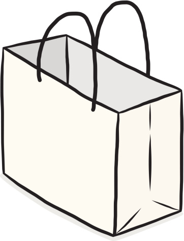 White Paper Bag Cartoon Stock Illustration - Download Image Now - iStock