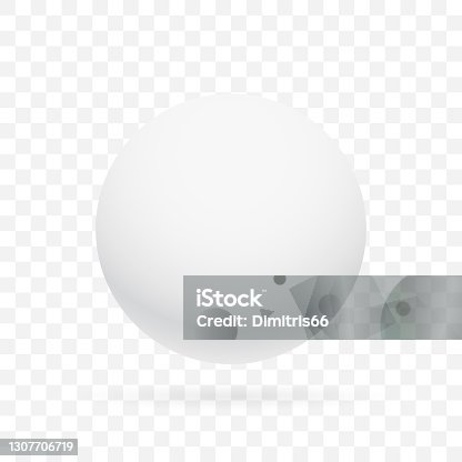 istock White realistic sphere on transparent background. 1307706719